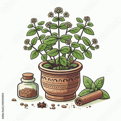 herb, leaf, organic, oregano, herbal, marjoram, plant, spice, green, ingredient, fresh, branch, aroma, background, raw, isolated, healthy, nature, closeup, condiment, freshness, seasoning, natural, ar