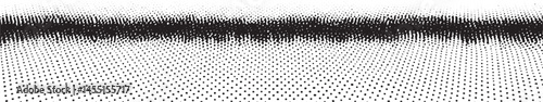 A dark gray undulating dominates a textured white background.