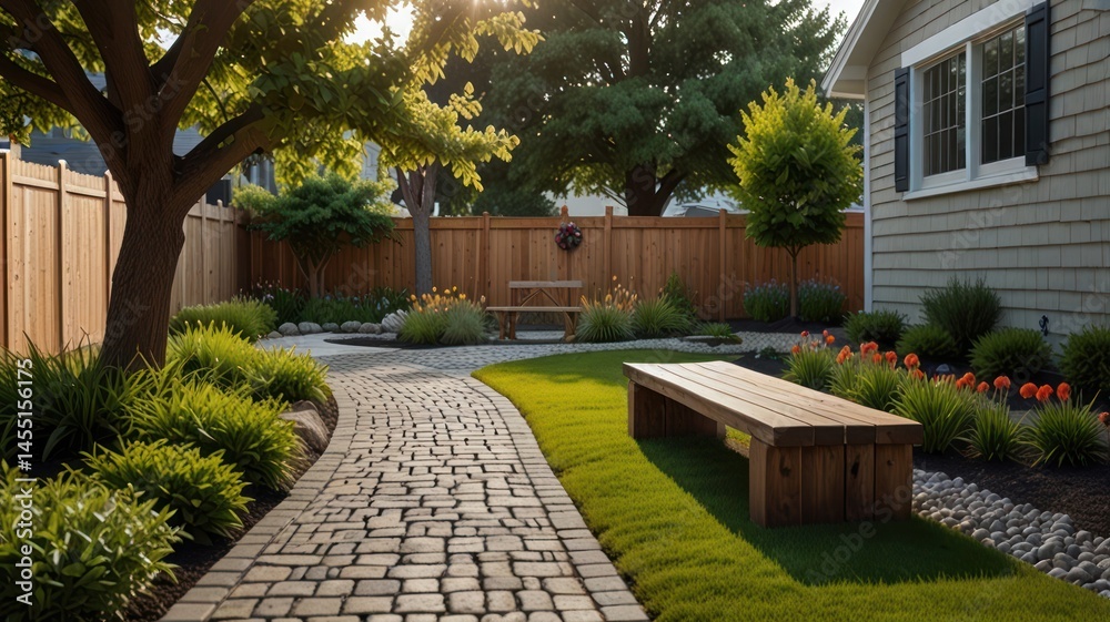 Obraz premium Serene Backyard Oasis