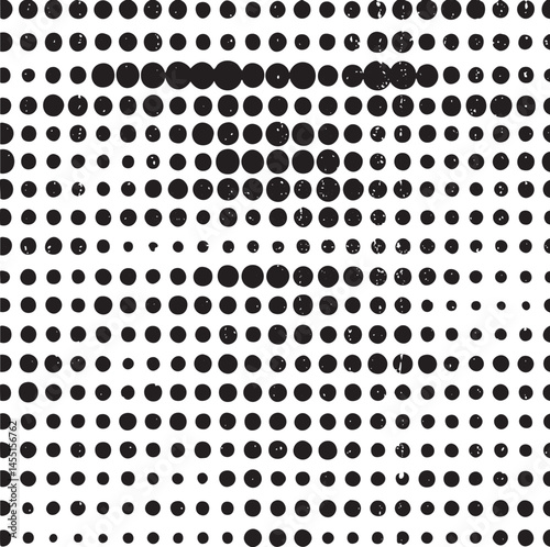 A seamless of numerous black dots against a white background.
