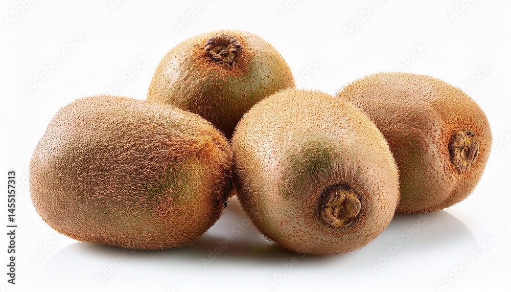 close up of whole kiwi fruits with brown fuzzy skin and rough texture isolated on white background close up of whole kiwi fruits with brown fuzzy skin and rough texture isolated on white background