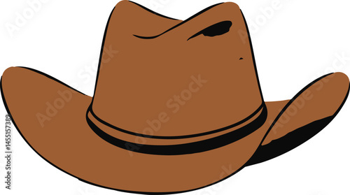 Cowboy Hat Vector Illustration on Transparent Background