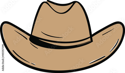 Cowboy Hat Vector Illustration on Transparent Background