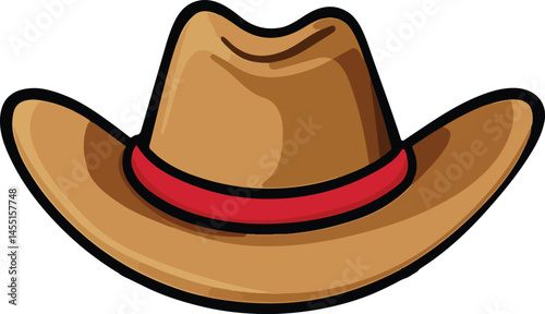 Cowboy Hat Vector Illustration on Transparent Background