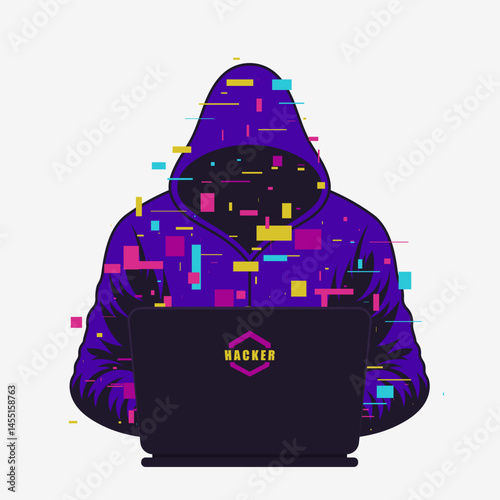 Mysterious Hooded Hacker Logo. Anonymous Vector Icon. Vector illustration