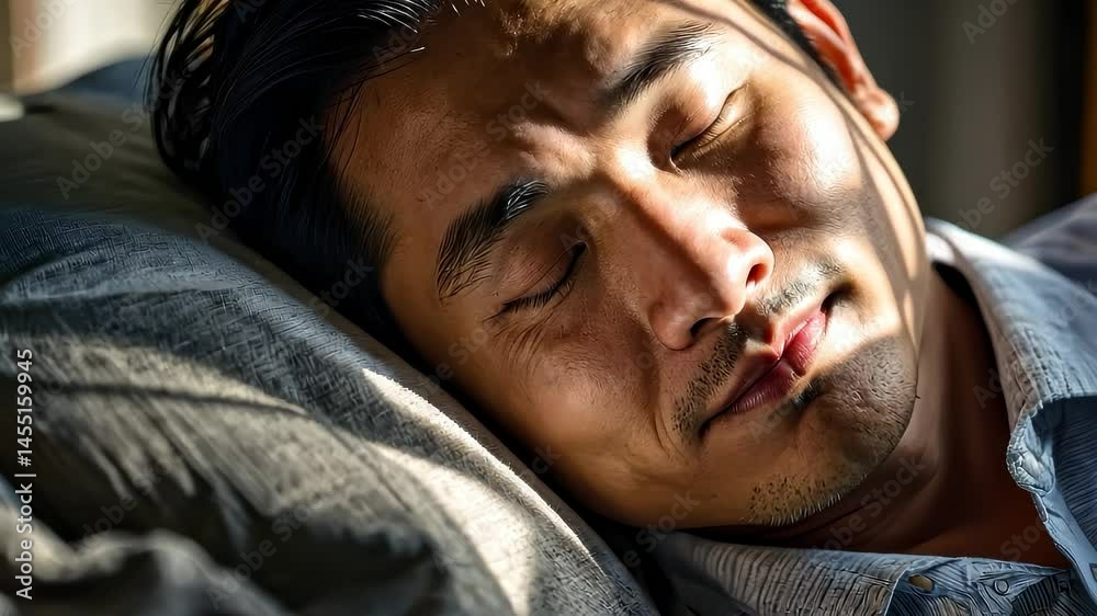 Man Sleeping Peacefully in Sunlight Man Sleeping Peacefully in Sunlight