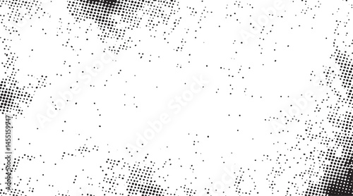 A textured white background displays a dense of small scattered dots.