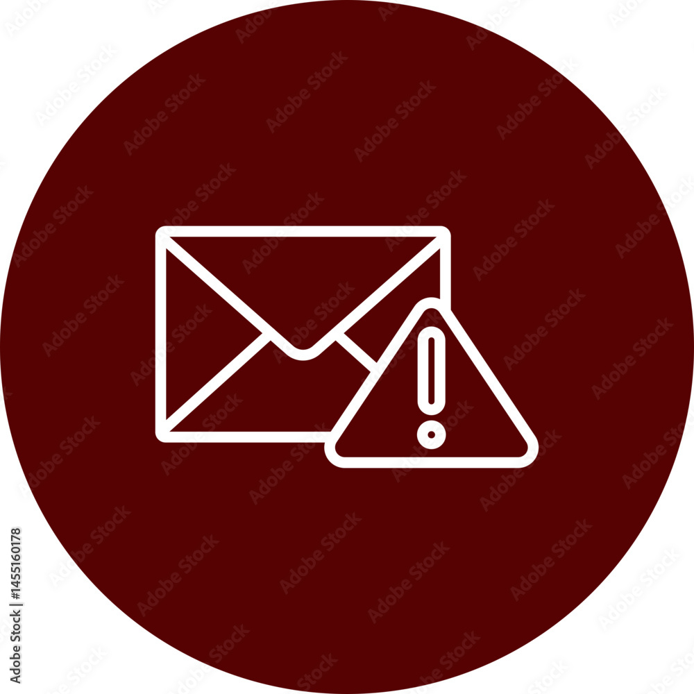 Spam Alert Vector Line Brown Circle Icon Design Spam Alert Vector Line Brown Circle Icon Design