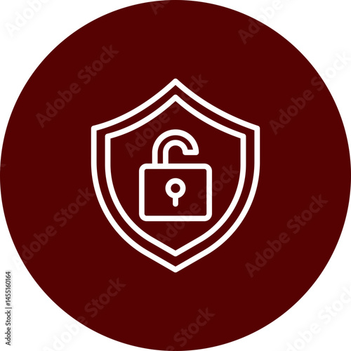 Unlock Vector Line Brown Circle Icon Design