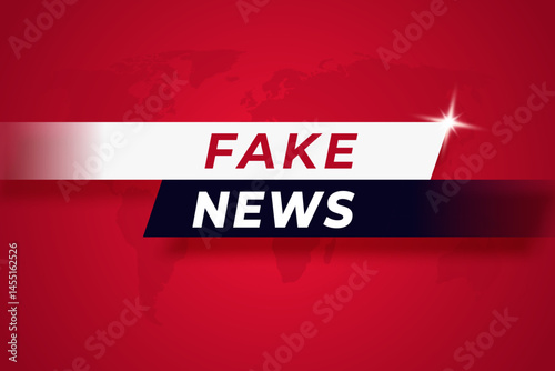 Fake news alert banner with red background