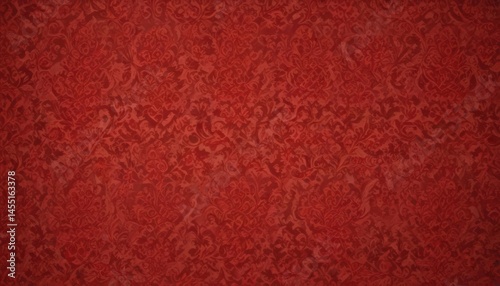 Bold red damask pattern, aged wallpaper texture , paper, surface, rich color
