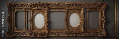 Intricate Victorian-style frames, ornate details,  detail,  silver,  illustration