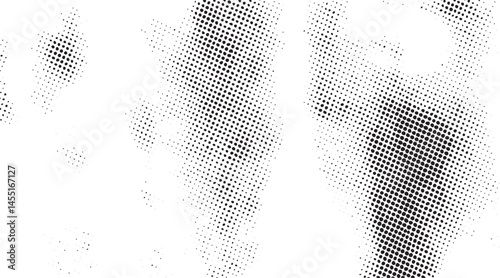 A grayscale silhouette of a human figure emerges from a field of scattered dots.