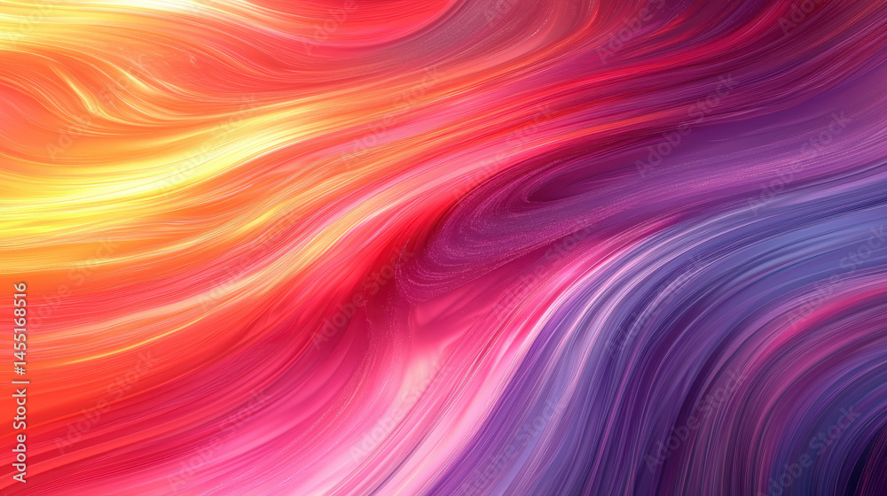 Obraz premium Vibrant 3D background showcases realistic swirls of orange, red, and purple hues blending seamlessly in a stunning 4K side angle illustration design.