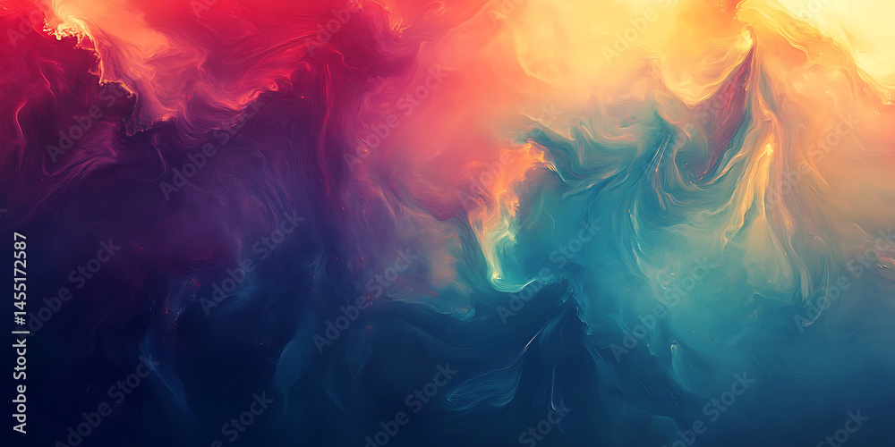 Fototapeta premium Colorful Nebula Background: Abstract Space Texture Image
