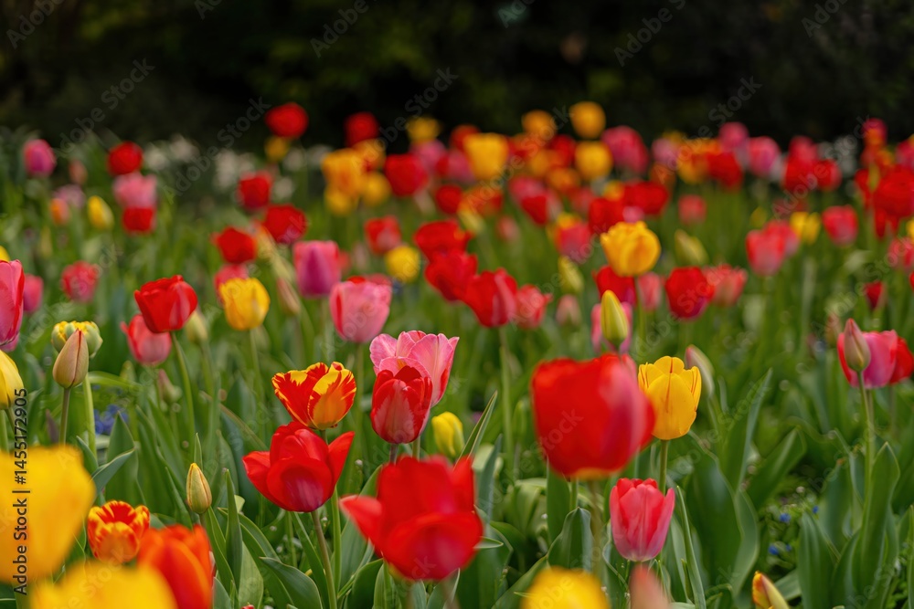 Fototapeta premium red and yellow tulips