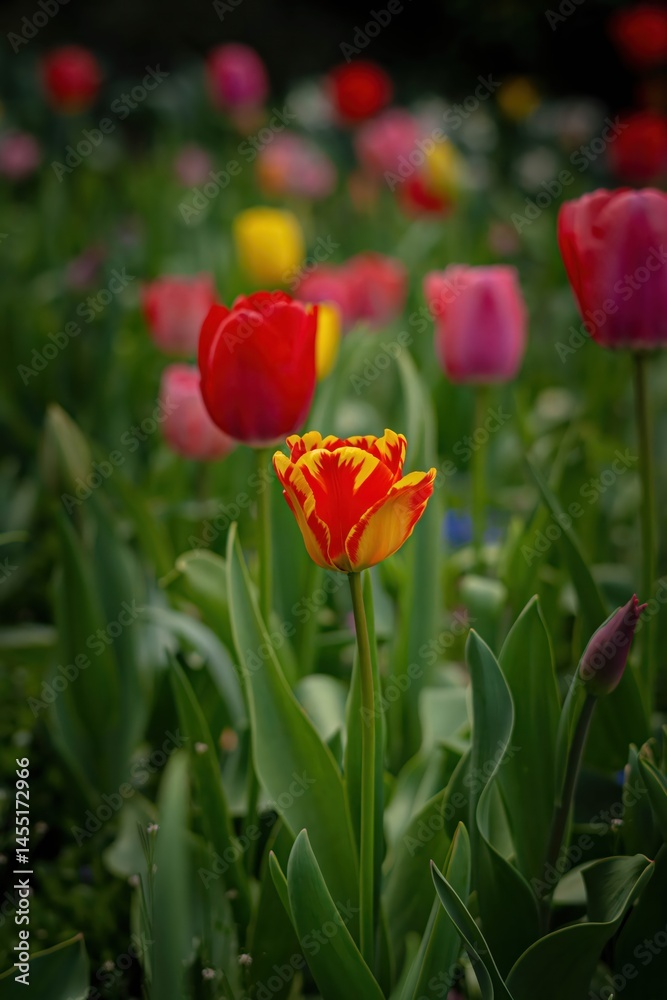 Fototapeta premium red and yellow tulips
