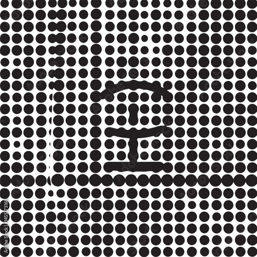 A grayscale geometric reveals a stylized building silhouette.