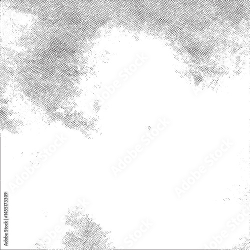 A delicate textured circle of gray forms a soft focal point against a pristine white background.