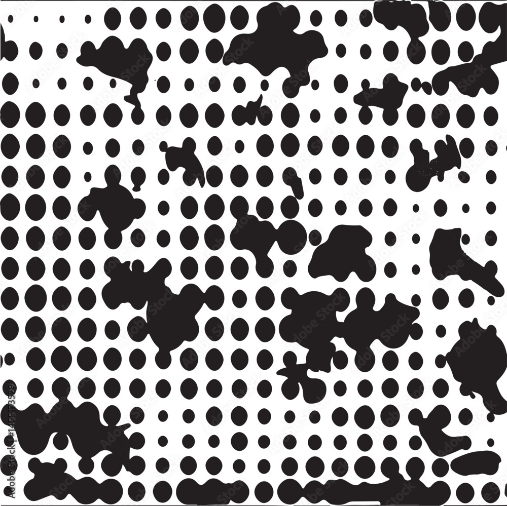 Fototapeta premium A dynamic of black circles dispersed across a white background creates an abstract and energetic visual.