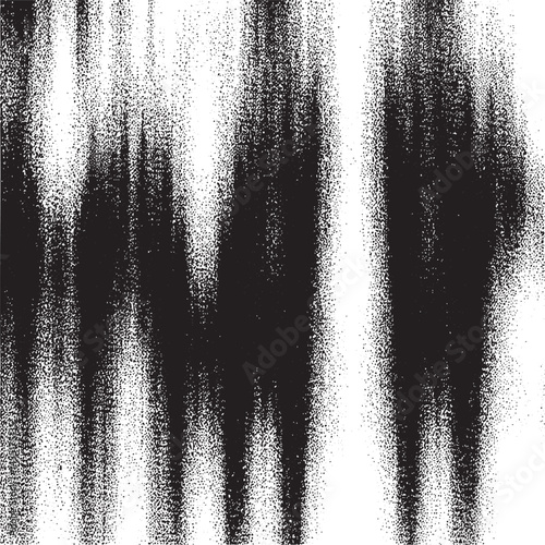 Three blurred figures emerge from a textured black and white background.