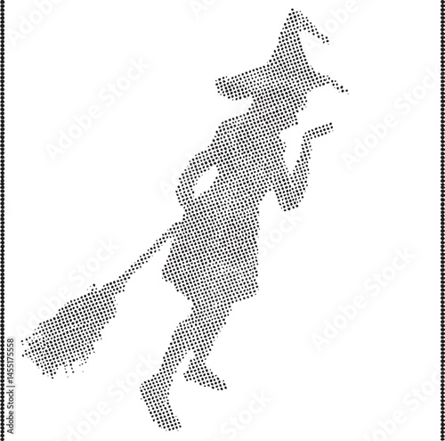 A solitary witch strides purposefully across a textured field.