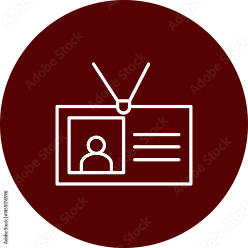 Employ Card Vector Line Brown Circle Icon Design