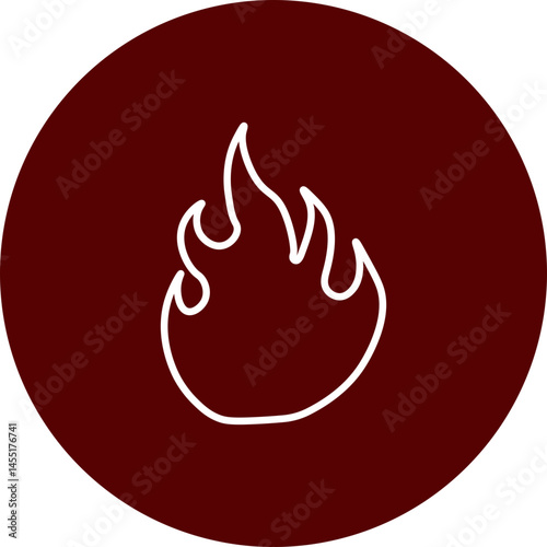 Fired Vector Line Brown Circle Icon Design