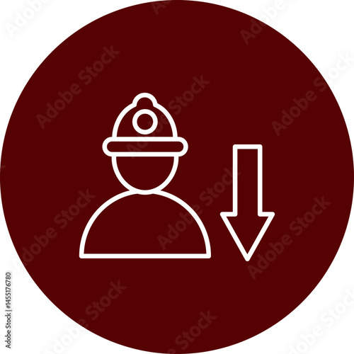 Labour Shortage Vector Line Brown Circle Icon Design