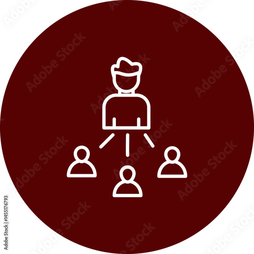 Supervisor Vector Line Brown Circle Icon Design