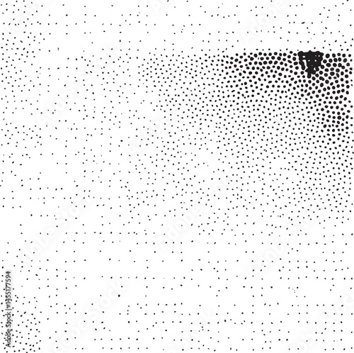 A dark shape dominates a textured speckled background.