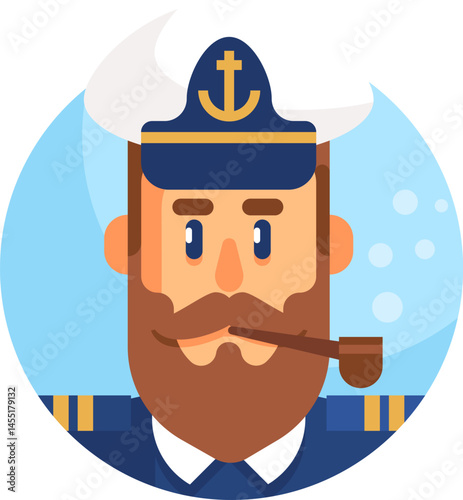 captain illustration on a white background     