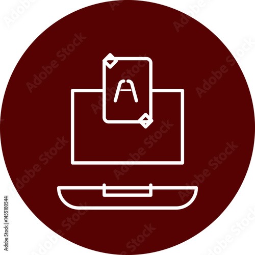 Online Gambling Vector Line Brown Circle Icon Design