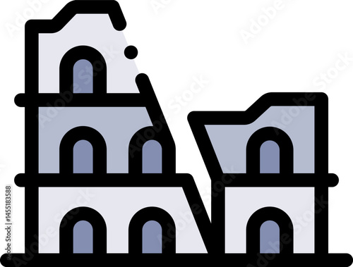 Colosseum illustration on a white backgro