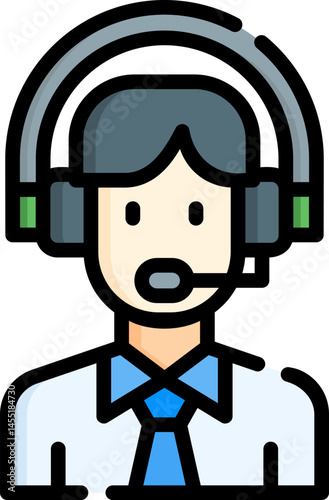customer service agent illustration on a white background     