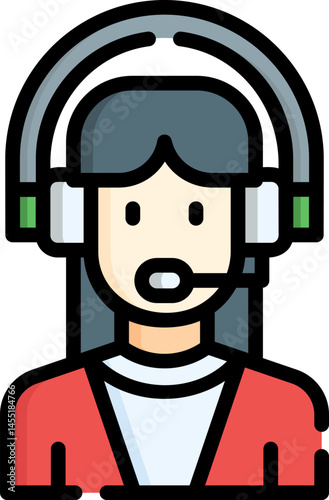 customer service agent illustration on a white background     