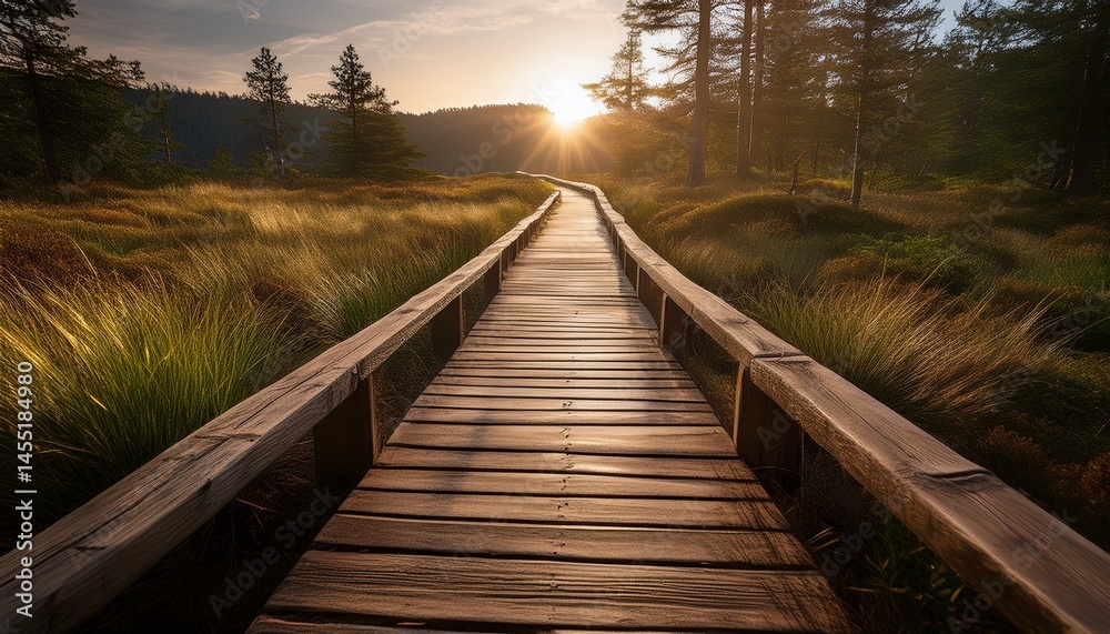 Naklejka premium wooden path