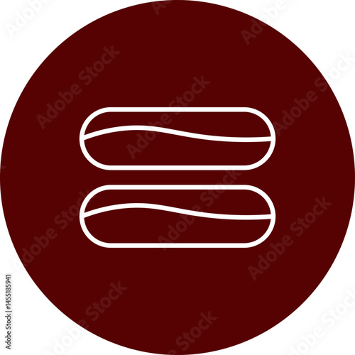 Eclair Vector Line Brown Circle Icon Design