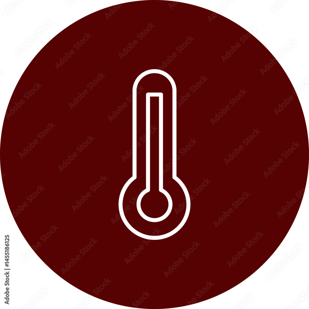 Thermometer Vector Line Brown Circle Icon Design Thermometer Vector Line Brown Circle Icon Design