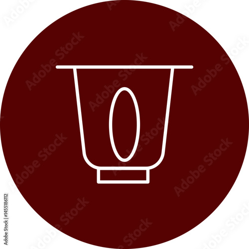 Coffee Capsule Vector Line Brown Circle Icon Design