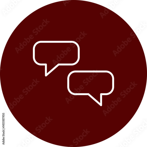 Messages Vector Line Brown Circle Icon Design