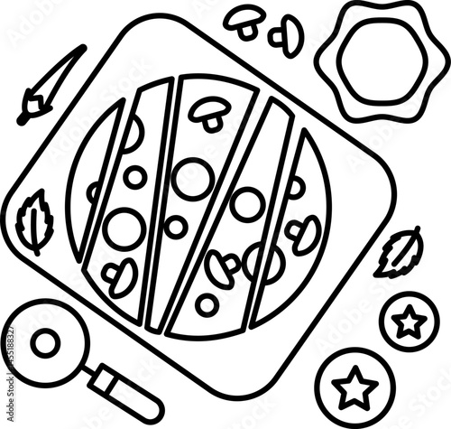 focaccia illustration on a white background     