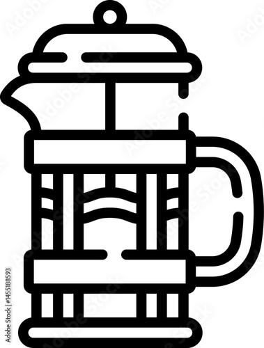 french press illustration on a white background    