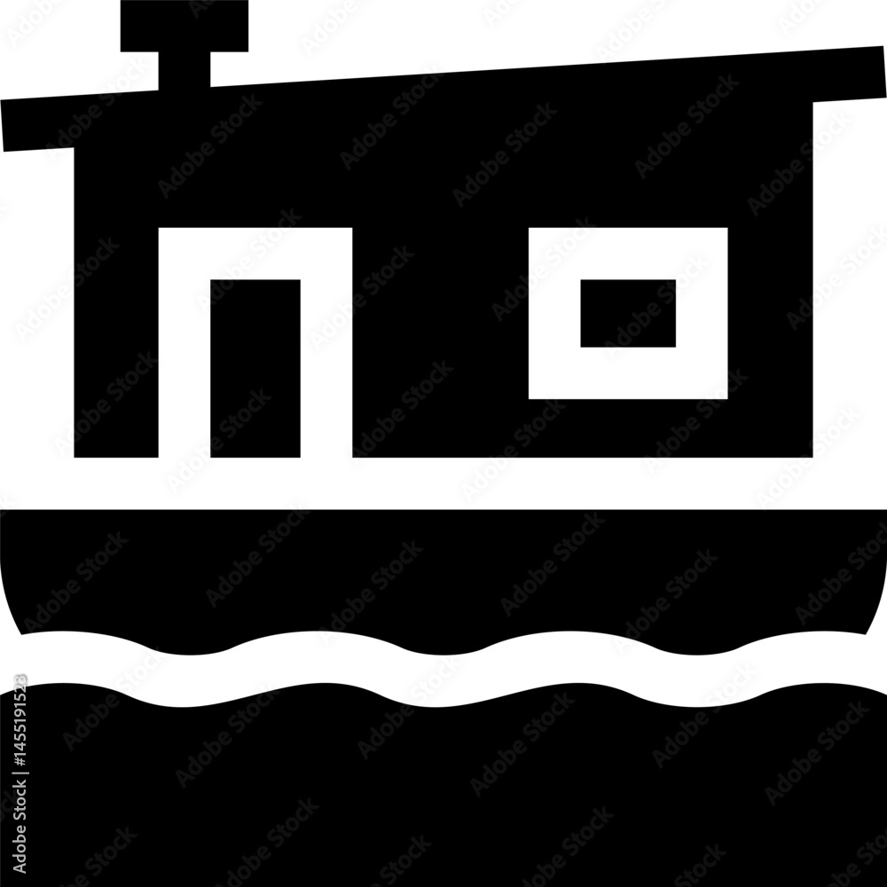 house boat illustration on a white background house boat illustration on a white background