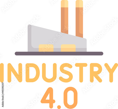 industry 40 illustration on a white backgro