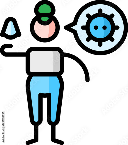 influenza illustration on a white background     