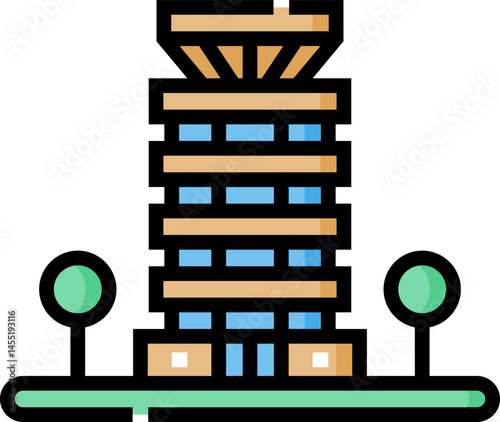 kennyatta international conference centre illustration on a white background     