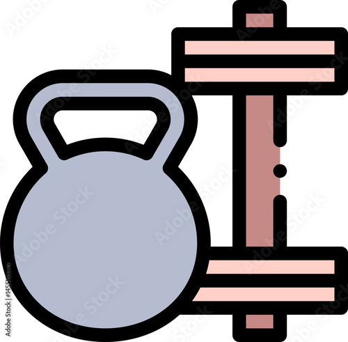 kettlebell illustration on a white background    