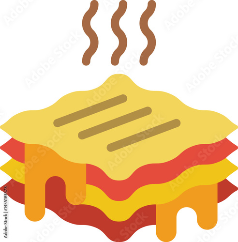 lasagne illustration on a white background     