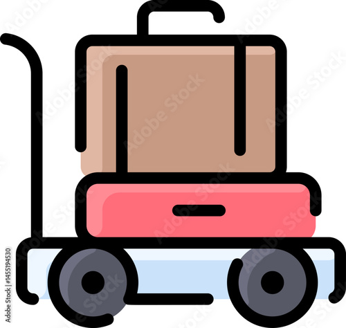 luggage cart (2) illustration on a white background    
